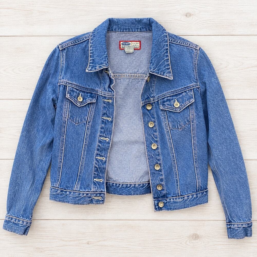 Old Navy Girls Denim Jacket Size 14 Denim Trucker Jacket True Vintage Y2K